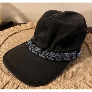 Vintage KAVU Camp Hat 100% Cotton Sz L 90s Outdoor Cap Made In USA Black Adj